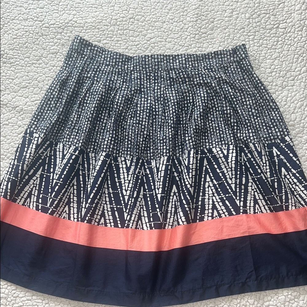 George Navy and Coral A-Line Skirt